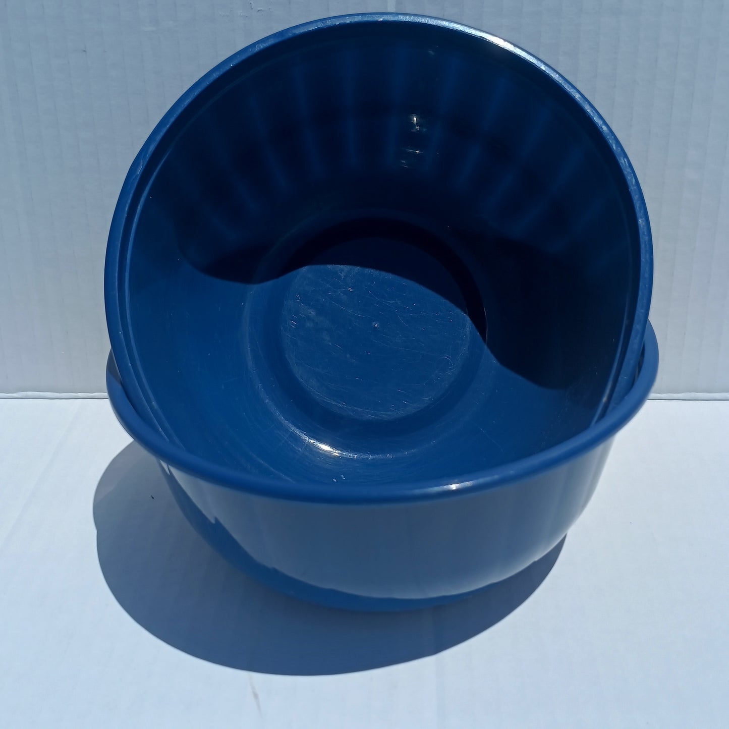 Set of 4 Plastic Microwave Safe Food Storage Bowls w/ Lids 30oz Blue