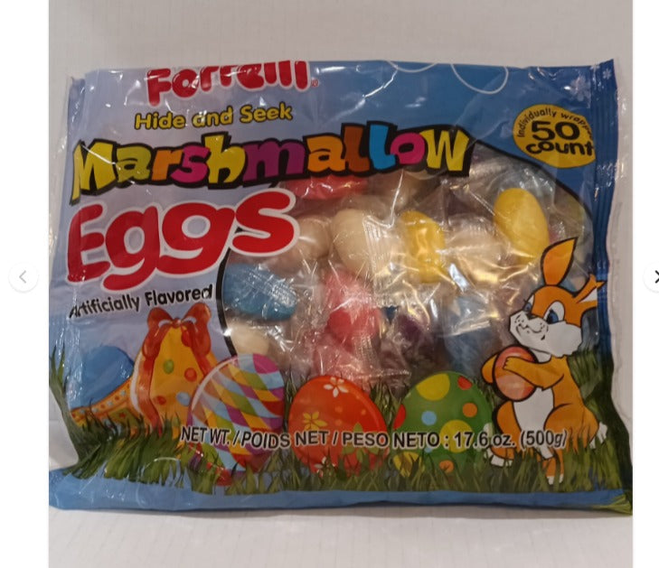 Marshmallow Hide & Seek Easter Candy Eggs Individual Wrapped 50ct. Bag